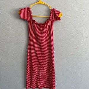 Heart & Hips Red and White Striped Top